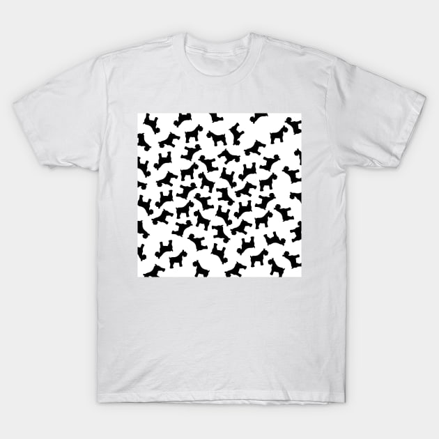 Schnauzer Black Pattern T-Shirt by XOOXOO